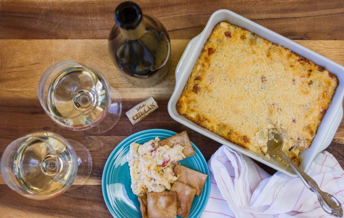 roasted red pepper and artichoke dip,